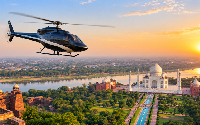 private helicopter Taj Mahal tour
